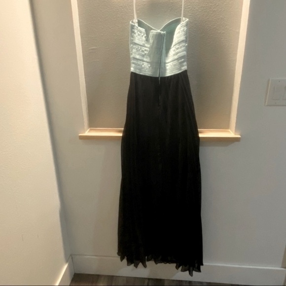 B. DARLIN Strapless Mint Bodice with Black Pleated Bottom Maxi Dress, Size 5/6 - Picture 4 of 9